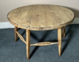 Vintage Round Country Table MAKER SIGNED