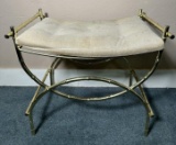 Mid Century Modern Brass Bamboo Style Bench
