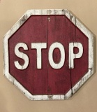Vintage Wooden Stop Sign