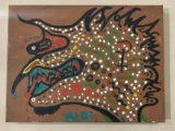 Outsider Art Oil On Canvas ARTIST SIGNED Bloc
