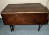 19th Century Walnut Drop Leaf Table With Turned Legs