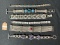 6 Costume Jewelry Bracelets With Gems