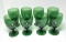 8 Mid Century Modern Green Glass Goblets