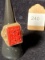 Sterling Silver Cinnabar Ring With Filigree MARKED Size 8