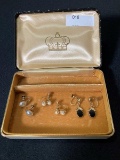 Vintage Jewelry Box With 3 Pairs of Earrings