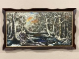 Vintage Oil On Canvas Of Winter Scene SIGNED AND DATED