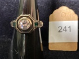 Sterling Silver 3 Stone Art Deco Ring MARKED 925 Size 7