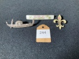 3 Vintage Sterling Pins MARKED Sterling