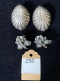 2 Pair of Vintage Sterling Silver Earrings