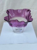 Antique Steuben Amethyst Grotesque Art Glass Handkerchief Vase