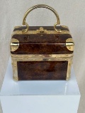 Art Deco Italian Delill Tortoiseshell and Brass Purse Box