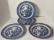 4 Churchill Blue Willow Dinner Plates