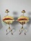Painted Cast Iron Seashell Candlesticks