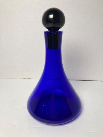 Mid Century Modern Cobalt Glass Decanter