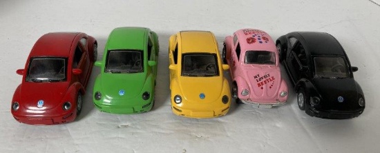 5 Diecast Volkswagen Beetles