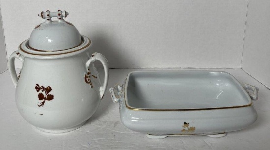 Antique Ironstone Jar and Tray