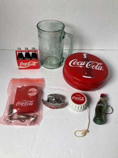 Coca-Cola Lot- Mug, Tin, Radio & More