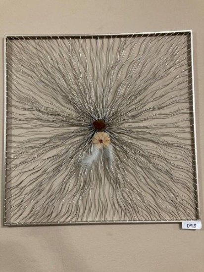 Square Metal Wall Art With Geode In Center