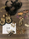 Lot of 8 African Themed Costume Earrings