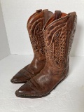 Vintage Tooled Leather Cowboy Boots MADE IN USA