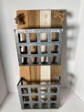 Country Farmhouse Metal and Wood Hanging Magazine Rack