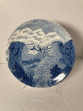 Blue And White Mount Rushmore Souvenir Plate