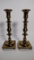 Pair of Continental Brass Candlesticks