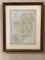 Framed and Matted Map of Ireland by Geo. F. Cram