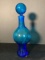 Blue Blenko Glass Bottle with Stopper
