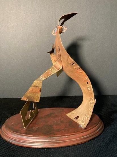 Mid Century Modern Mixed Metal Brutalist Sculpture