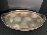 Antique Sheffield Silver Plated Gallery Tray