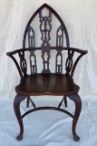 Carved Gothic Style Windsor Chair