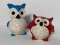 2 Ceramic Owls