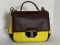 Kate Spade Yellow With Brown Leather Crossbody Purse