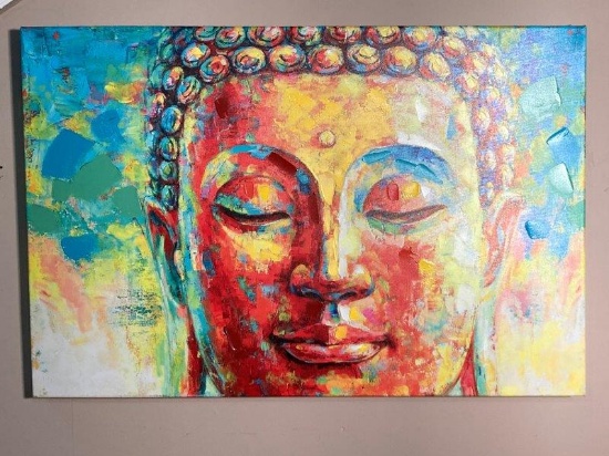 Stretched Canvas Abstract Buddha Print