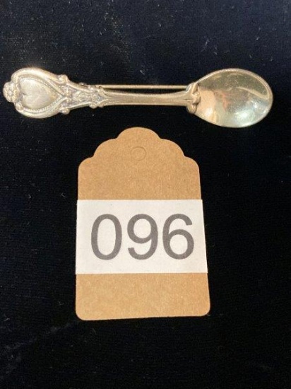 Vintage Sterling Silver Spoon Pin By Jewelart