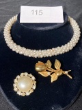 Lot of Costume Jewelry With Pearl Accents