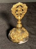 Antique GLOBE 24kt Gold Plated Perfume Bottle
