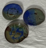 3 Studio Pottery Spoon Rests ARTIST SIGNED
