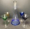 Glass Decanter with 4 colored glass Set With Box