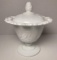 Vintage Indiana Milk Glass Harvest Grape Covered Pedestal Dish