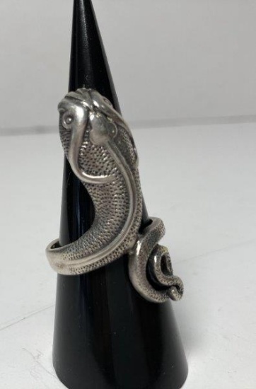 Sterling Silver Snake Ring Size 8 MARKED