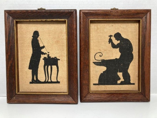 Inked Silhouette on Burlap