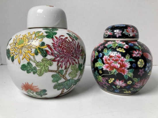 2 Vintage Asian Ginger Jars
