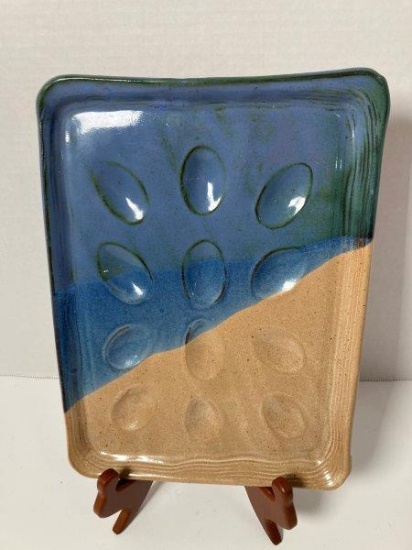 Studio Pottery Deviled Egg Tray ARTIST SIGNED