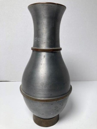 Vintage Pewter and Brass Vase