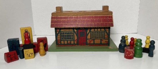 Vintage Holgate Wooden Block Sorting Toy