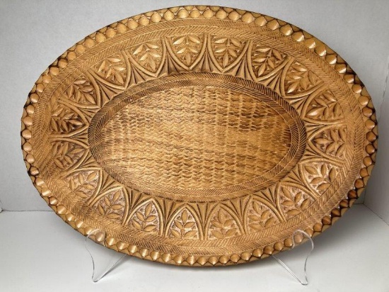 Vintage Oskar Kuhn Carved Wooden Tray