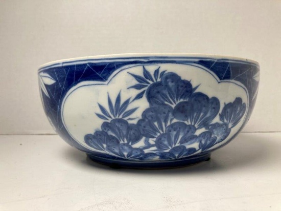 Vintage Maitland-Smith Blue And White Decorative Bowl