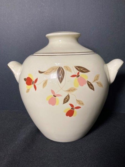 Vintage Hall Jewel Autumn Leaf Cookie Jar With Lid